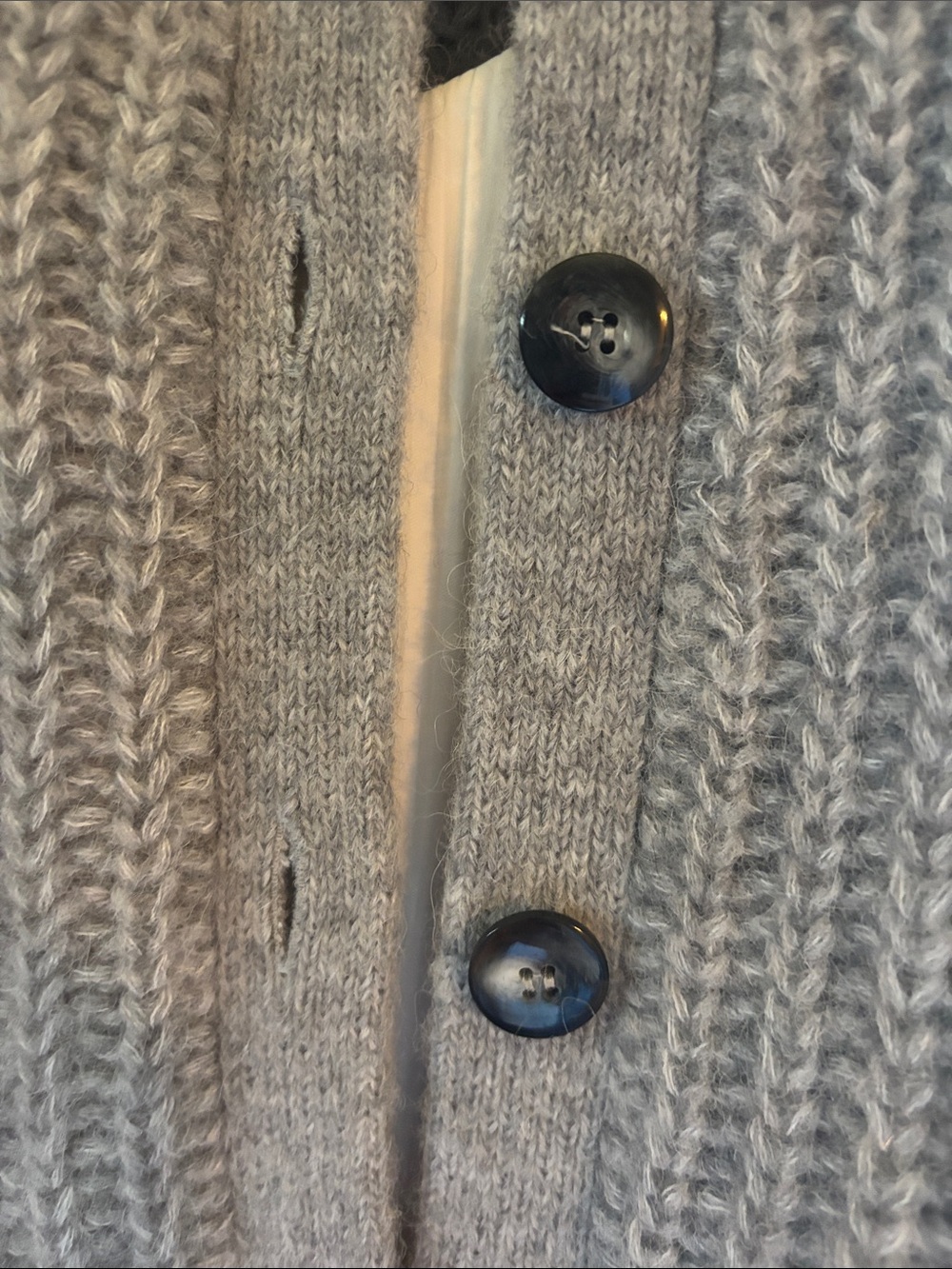 Sezane Emile Grey Button-Up Women's Sweater Cardigan - Picture 3 of 5